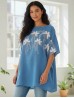 Stitched Flower Design Fashion Flowy Top